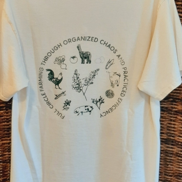 Farm & Ranch Western Barn Animal Work Garden Chore Tee Shirt Cream Size M - Picture 3 of 7